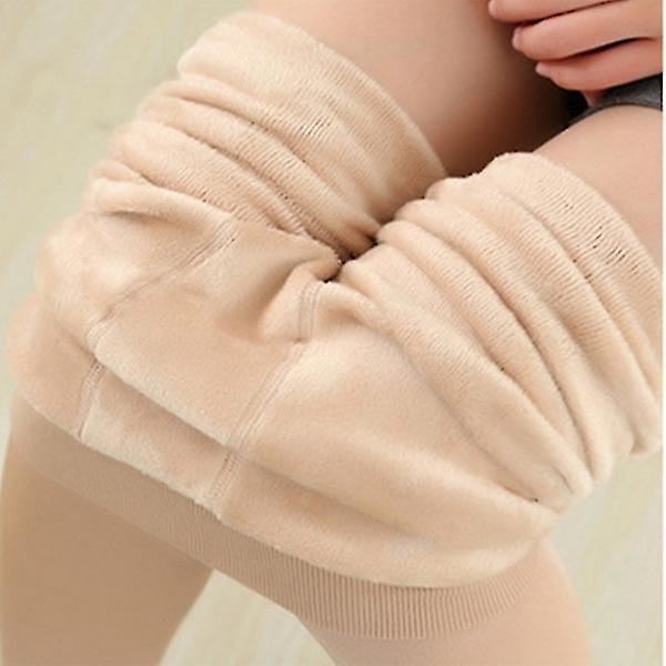 Fleecefodrade Varma Leggings Byxor för Kvinnor beige