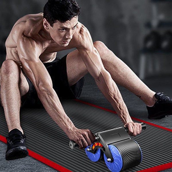Abdominal Hjul Automatisk Tilbagefald AB Roller Multifunktionel Muskelrulle Hjul blue  black