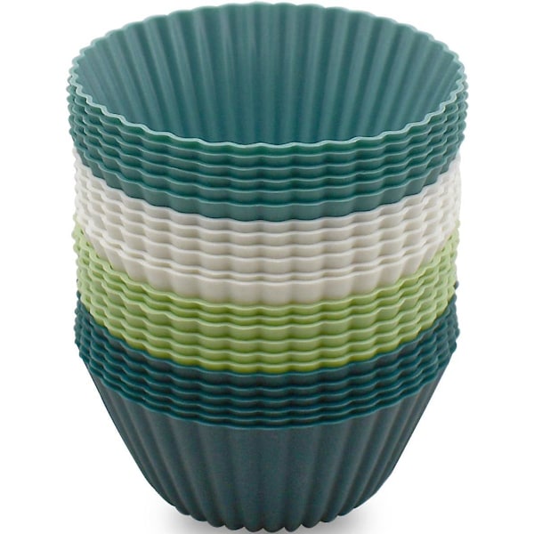 Genanvendelige muffinsforme i silikone - Non-stick cupcakeforme - Silikone cupcakeforme-D nye zd 12pcs