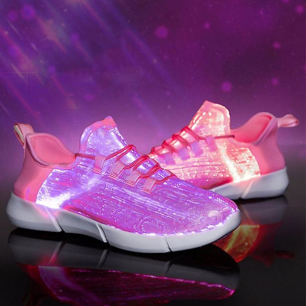 LED-skor med fiberoptisk belysning - Upplysta sneakers som laddas - Luminous Sneakers för flickor, pojkar, män och kvinnor för fester 41