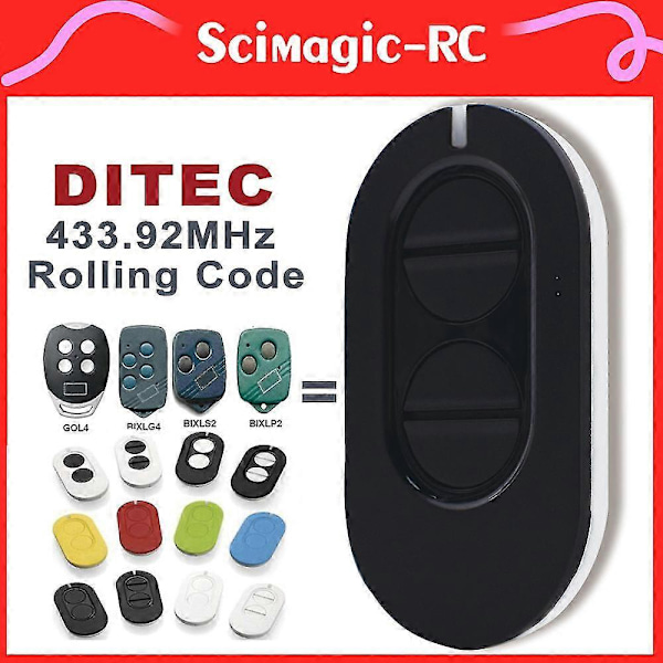 Ditec Entrematic Zen 2/ Zen 4 Gol4 Garage Fjärrkontroll Kompatibel Zen2w Zen4w Bixlg4 Bixlp2 Bixls2 43392mhz Grind Dörröppnare ditec gol4