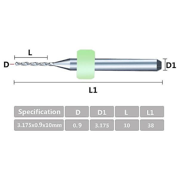 Bor 09mm Karbid Mini Pistolbor for Kretskort Boring Verktøy Juni 6.15 5 boxs ( 50pcs)