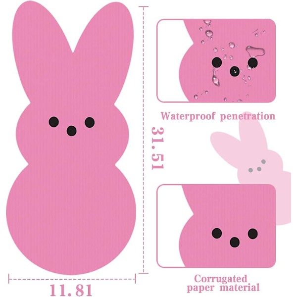 Pääsiäispupun Pihapylväät - Pääsiäisen Pihamerkit Pupun Puutarhakoristeet Pylväillä - Pääsiäispupun Merkit Koristeeksi Puutarhaan Terassille Nurmikolle pink