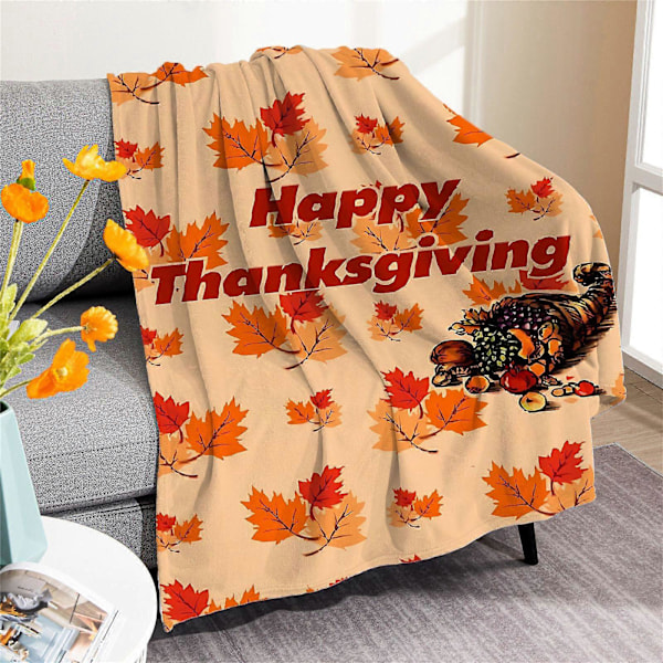 Halloween Dekoration Udendørs Thanksgiving Lønneblad Tæppe Print Nap Dækken Tæppe Flannel Tæppe Udendørs Isoleringstæppe Spiltæppe