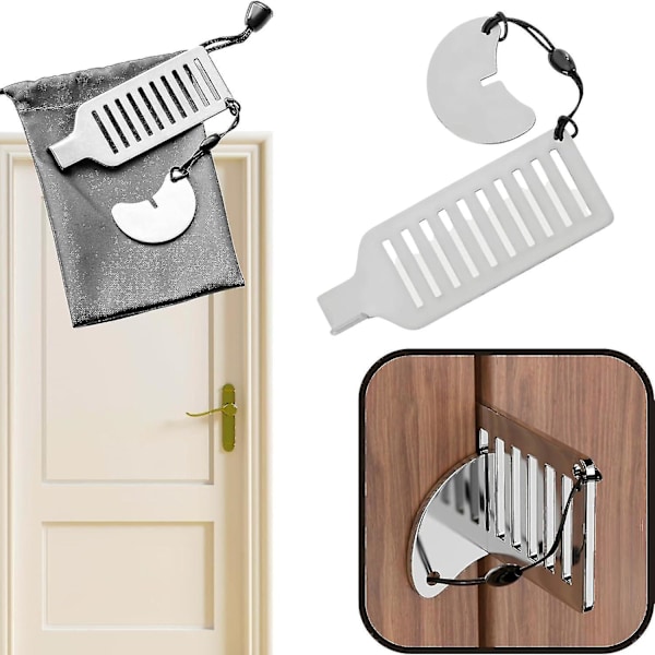 Bærbar dørstopper for reiser, forbedret reisedørstopper hotell dørstopper leilighet sikkerhetsenhet dørstopper 6.15 2pcs