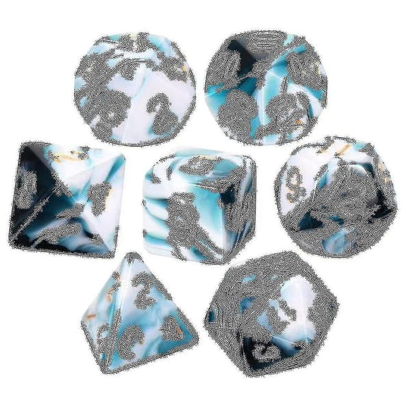 7-delt sett med polyhedral terninger for rollespill, terninger for Dnd Pathfinder rollespill Rpg 5.30