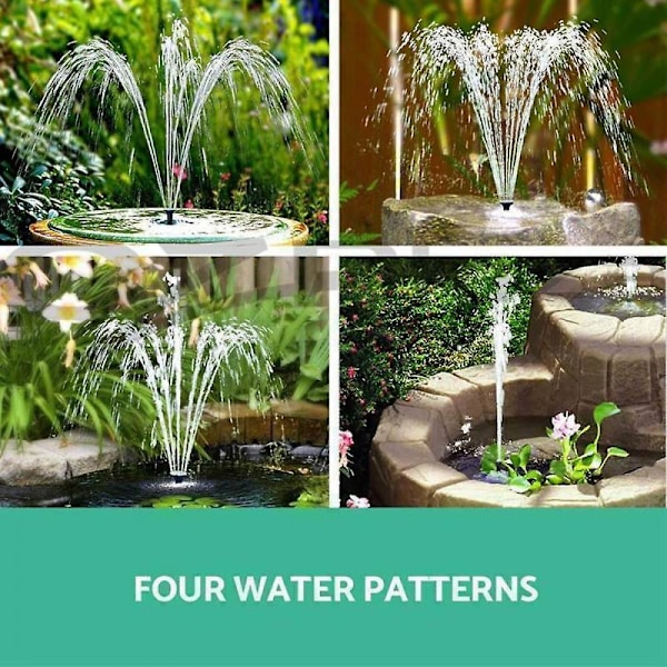 Solcellsfontän Vattenpump Fågelbad Utomhusfontän för Trädgård Liten Damm Pool ZD b2