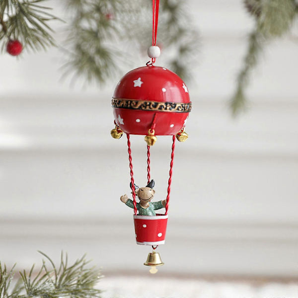 Gratulerer med dagen ballonger Juler jern malt varme ballonger Juletre hjort snømann julenissen dekorasjon liten anheng rd