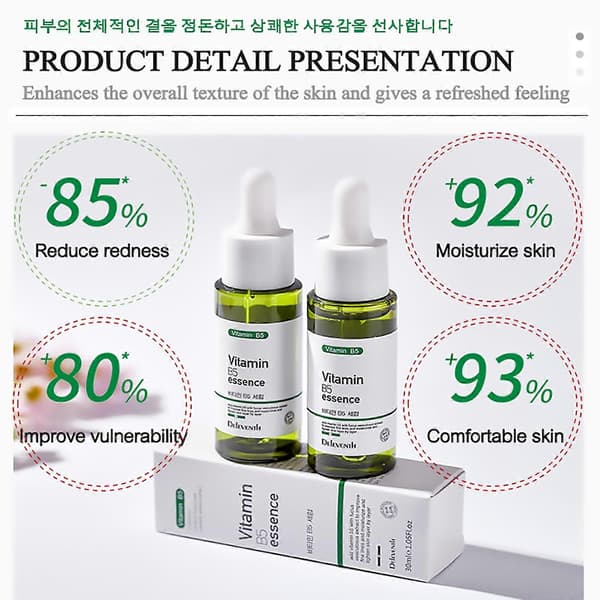 Vitamin B5 Serum og Hyaluronsyre til dyb hydrering og beroligende sensitiv hud 30ml
