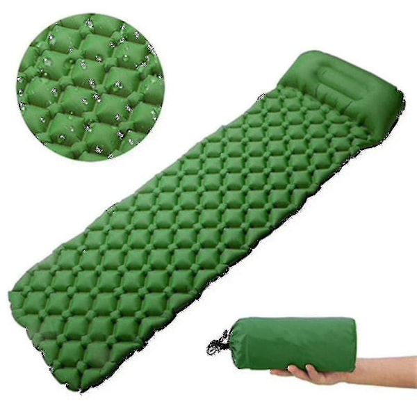192*62CM Ultralett soveunderlag med innebygd pute, oppblåsbar campingmadrass for backpacking, reiser og fotturer, kompakt og bærbar leir Ma