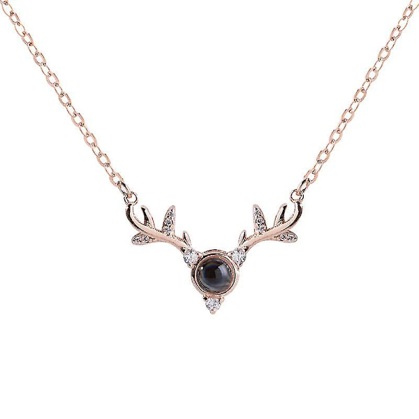 Kjedeanheng i S925 sterlingsølv med gevir for kvinner white gold color