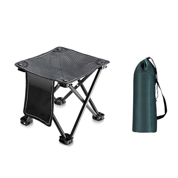 50% RABAT, Foldbar Skammel Sæde Bærbar Teleskopisk Camping Fiske Rejse Stole black 28cm