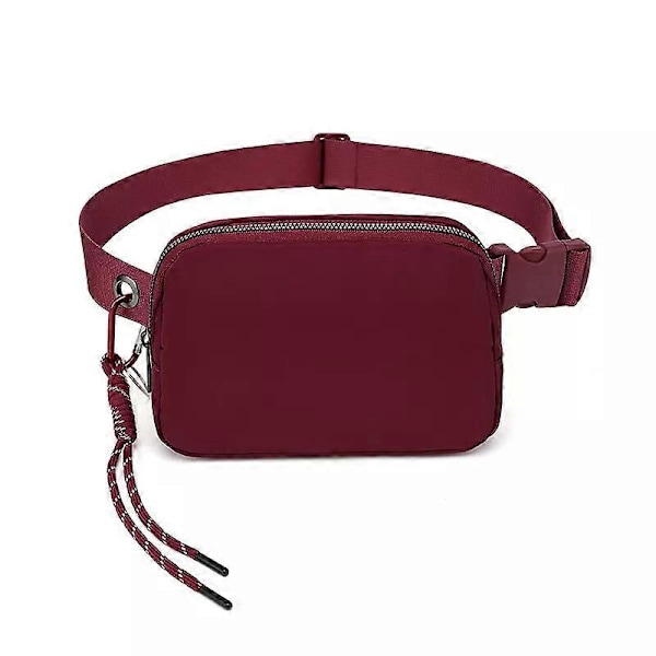 Midjeväskor för Kvinnor Män, Grå Crossbody Midjeväskor, Unisex Mini Bältesväska med Justerbar Rem, Mode Cross Body Midjeväskor för Resor Casual R red