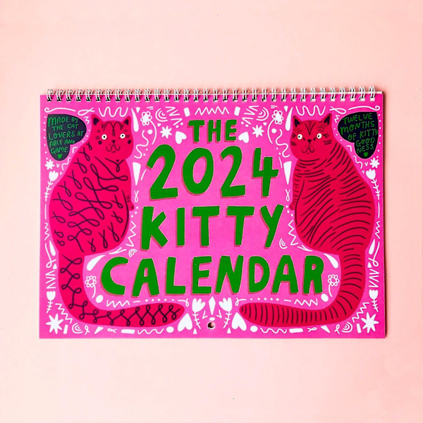 2024 Kitty Kalender, Söta Kattunge Hängkalender 2024 Katter Månadsväggkalender Väggkonstkalender Planerare Roliga Presenter För Kattälskare 2pcs
