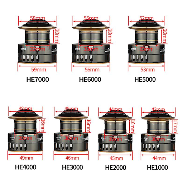 Spinningfiskesneller Ultralet Metalramme 1000 til 7000 serie 10kg Drag 5000 series