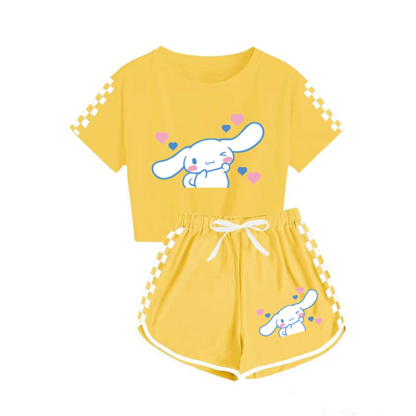 Jade Dog Miesten ja Naisten T-paita Shortsit Printed urheilupuku Flower type 3-yellow 130cm