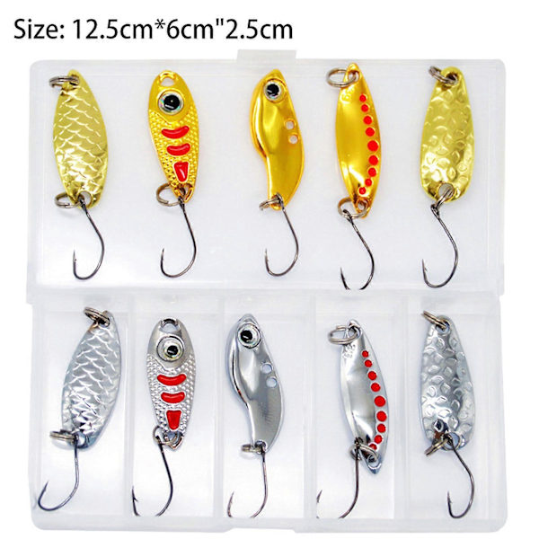 10 stk. Fiskeskeer Lokker & Agner Holdbare Hård Metal Spinner Agner til Ferskvand & Saltvand 17