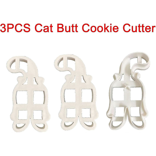 3 stk. Kitty Butt Kakeformer, Katt Bak Kakeformer, 3D Kitty Butt Kakeformer Katt Kakeformer Kitty Kakeformer b