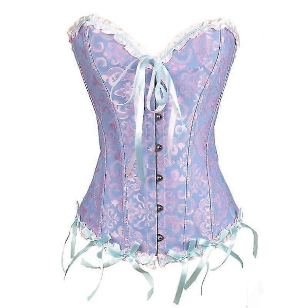 Korset Tube Top Jacquard Gotisk Palads Korset Vest Formende Undertøj Korset blue m