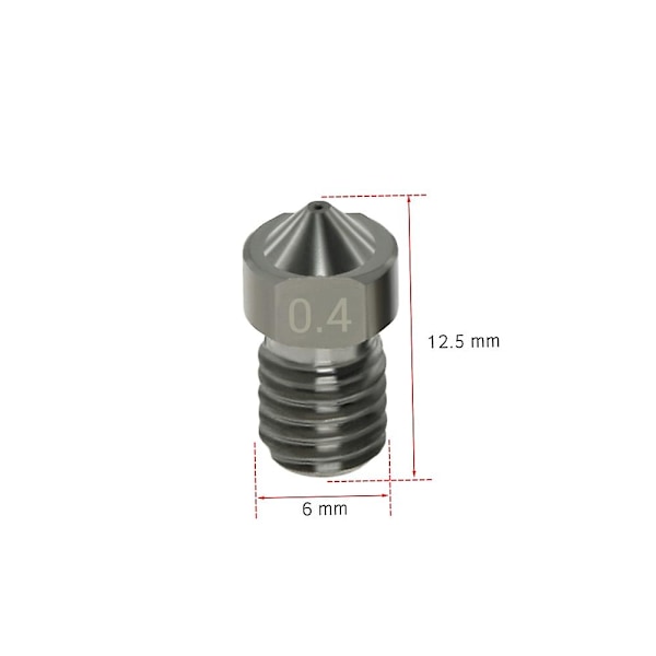 4 stk. Hærdede Stål Dyser V6 Dyser 0,4 mm til 1,75 mm Filament til 3D Printer Dele