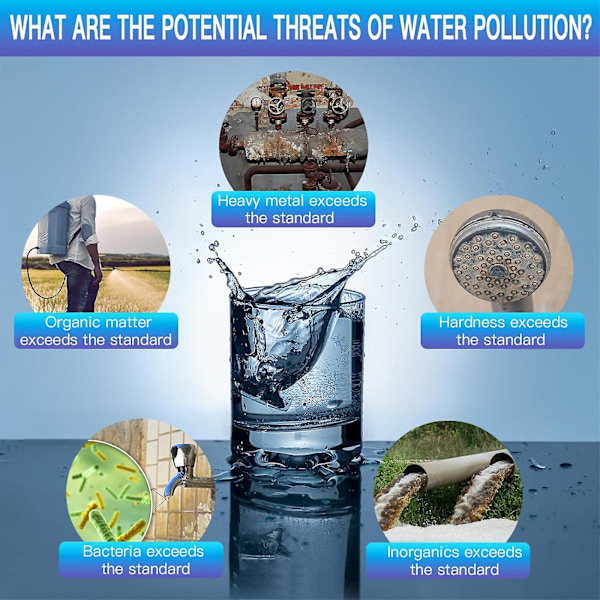 17-i-1 Vannprøvesett for Drikkbart Vann, Høy Sensitivitet Teststrimler for pH Hardhet Bly, Hjemme Vannrenhets Teststrimler for Basseng 1 set