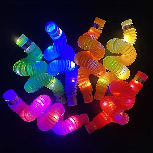 LED-ljusfärg Stretch Tube Pop Tube Luminescent Decompression Toy Expansion Tube Decompression Release Tube -GSL colorful