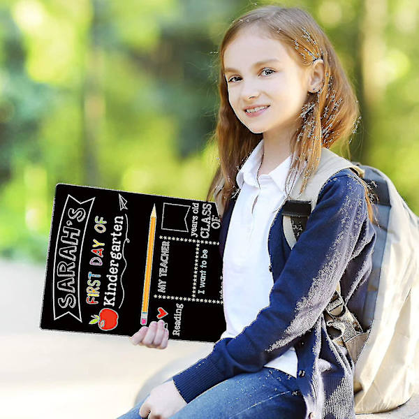 Första Skoldagen Tavla, 25 X 30cm Dubbelsidig Tillbaka Till Skolan Skylt, återanvändbar 1:a Dagen På Förskolan/Förskoleklassen