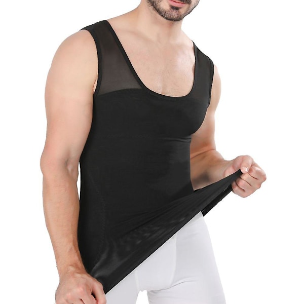 Mænds brystkompressionsskjorte til at skjule shapewear skjult kød gud værktøj formning stram tank top mænds formning klud åndbar mesh zd QE2024 m