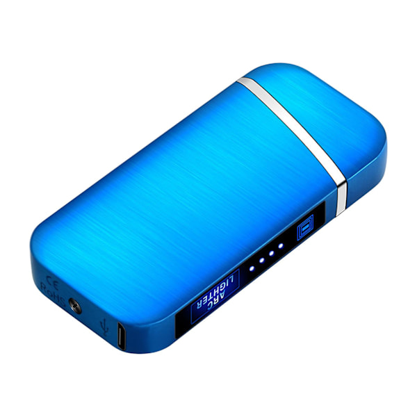 Gaveæske Cigaretter USB Opladning Genopladelig Flammeløs Samleobjekt Lighter blue