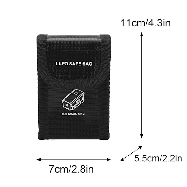 Rea-utgåva Lipo Safe Batteri Explosionssäker Skyddspåse för Dji Air 2S Drönarbatteri Förvaringsväska