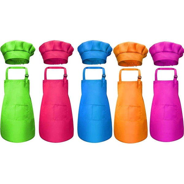 10-pack Barnkockshatt och Förkläde Set