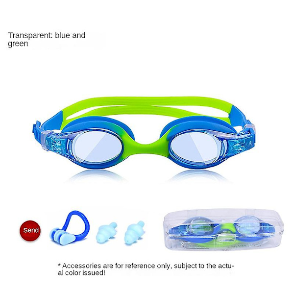 Svømmebriller for barn, svømmebriller, egnet for gutter, jenter og småbarn, klart syn, anti-tåke og anti-ultraviolett, vanntett -GSL 6.1 blue