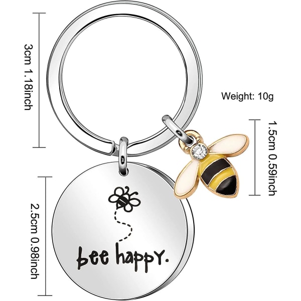 Naisten avaimenperä \"Bee Happy\" avaimenperä, lahja äidille, tädille, tyttärelle, veljentyttärelle, ystävälle