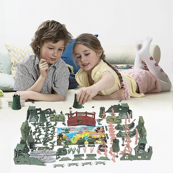 130-dels Militär Soldat Modell Leksak Set, Plast Militär Leksakssoldater Män Figurer Militär Leksak Armé Actionfigurer Pedagogisk Leksak för Barn
