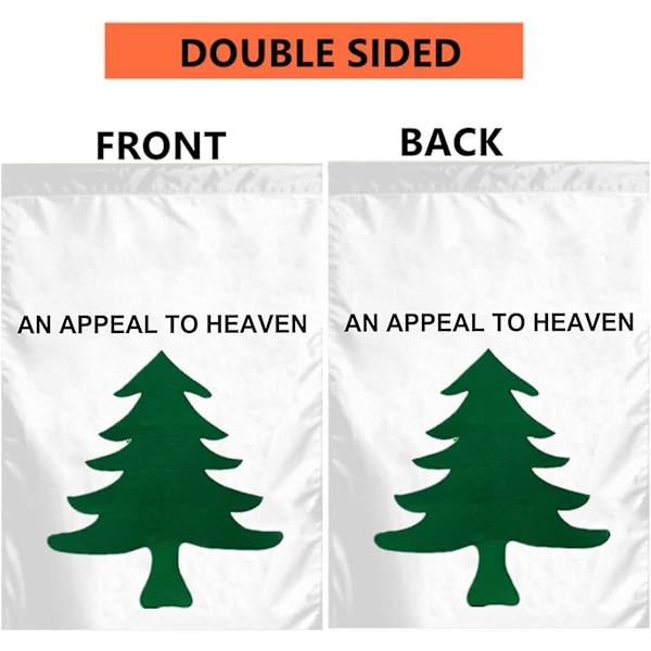 An Appeal to Heaven Flagg Utendørs 12x18 tommer, Dobbeltsidig Appeal To Heaven Hageflagg, Liberty Tree Banner Hagedekor 3pcs