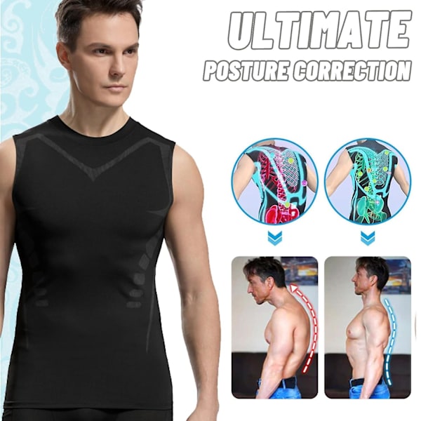 Tourmalin Posture Corrector Vest, Ice Silk Fabric Posture Corrector Vest, Ionic Shaping Sleeveless Shirt l