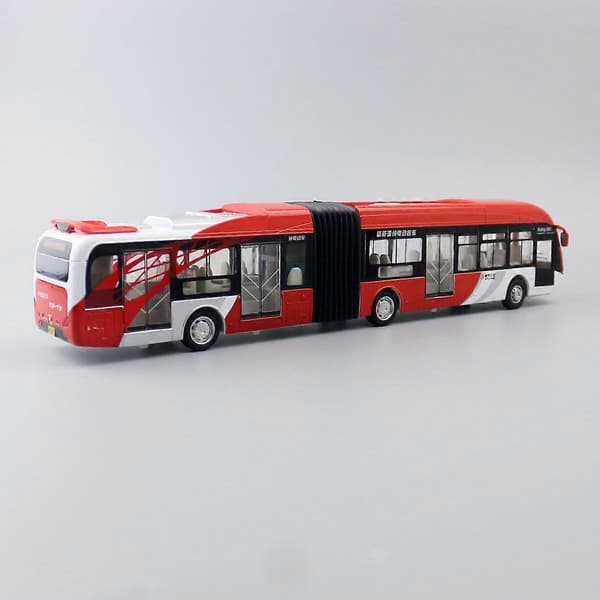 1:32 Articuleret dobbeltdækkerbus legetøjsbil Diecast busmodel Træk tilbage Døre kan åbnes Lyd & Lys Samlerobjekt Gave til drenge