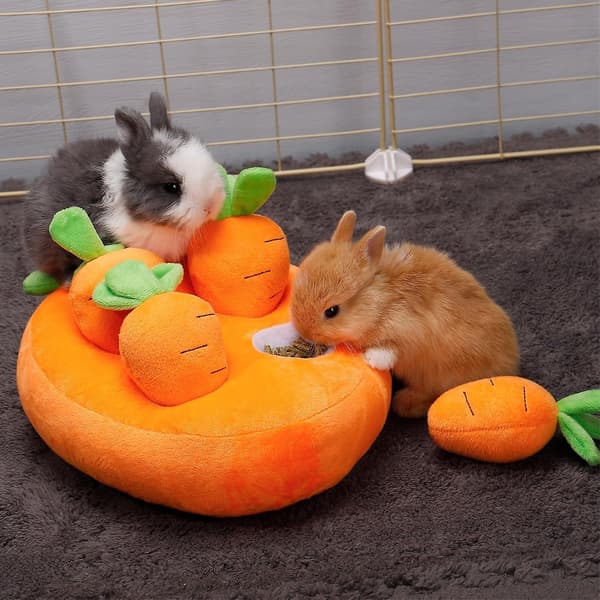 Kanin-Foderlegetøj, Marsvin-Fodermåtte, Snuffle-Måtte Kaninlegetøj Dyr Interaktivt Til Kaniner Bunny Marsvin carrot