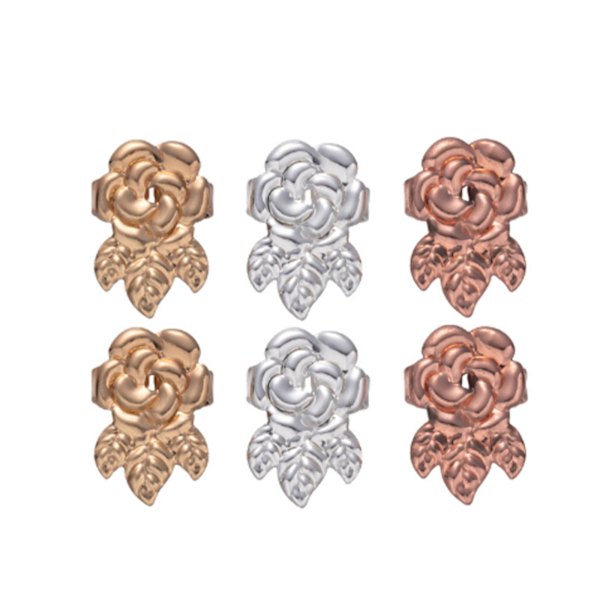 4/ 6 Par Øre-løftere Hypoallergeniske Ørestikker Til Hængende Ører, Tunge Ørestikker Støtte, Forgyldte Sikre Ørestikker Løftere 6 pairs rose shape