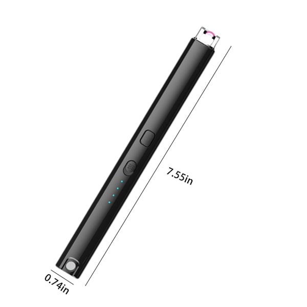 Elektronisk Ljusställare Vindtålig Flammlös USB Laddningsbar Tändare Med Säkerhetsknapp För Hemmet Köket