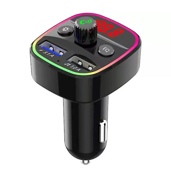 Bluetooth 5.0 Bil Trådlös FM-sändare Adapter 2USB PD Laddare Handsfree q3