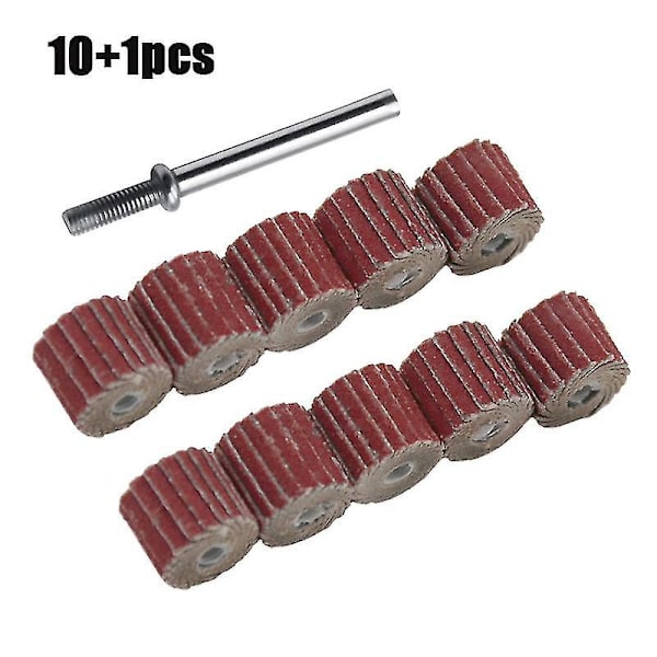 10 stk. slibeskive med flap til Dremel roterende værktøj 80-600 korn ZD OP 12mm(320 grit)