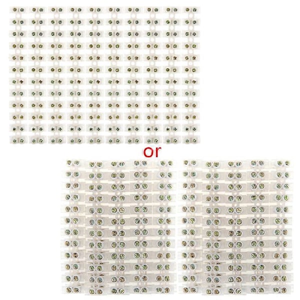 10 stk. Barrier Skrue Terminal Trådforbinder 5A 12-Positions Blok Terminal