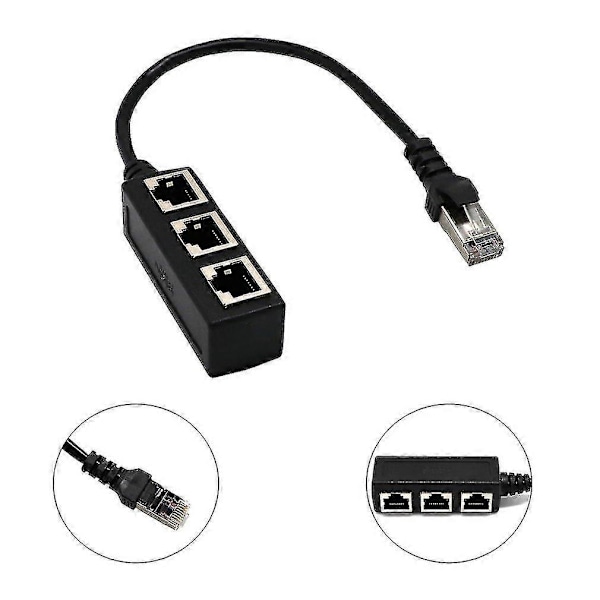 Ethernet RJ45 -jakaja, kaapeliadapteri 1:3, LAN-verkkoliitäntä, pistokkeet verkkojen laajentamiseen, dropshipping