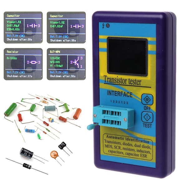M328 Transistor Tester Diode Kapasitans ESR Spenning Frekvens Meter Lodding