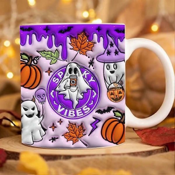 Halloween Kaffeemugge Keramik Kürbis Geist Totenkopf Kaffeetasse Mit Griff Süßes Oder Saures Becher Tasse Home Party Dekor -CHN 1