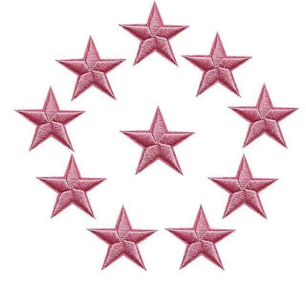 10 stjärnor broderade märken att sy eller stryka fast för kläder DIY applikationer hantverksdekoration red