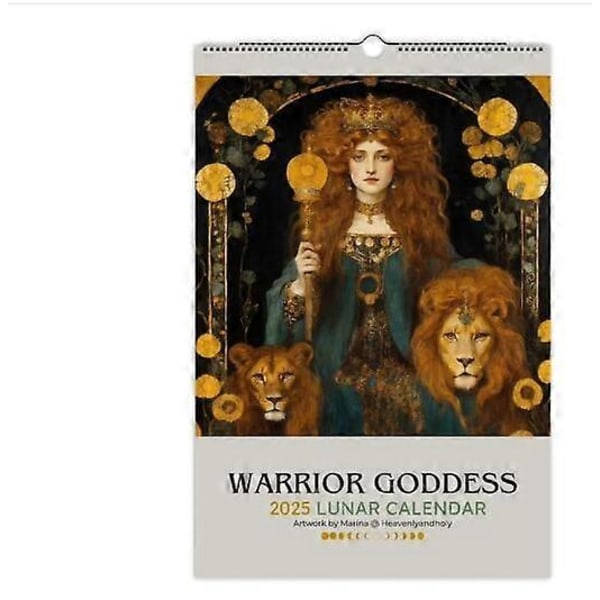 Warrior Goddess 2025 Månfas Kalender, 2025 Väggkalender med 12 Månader l