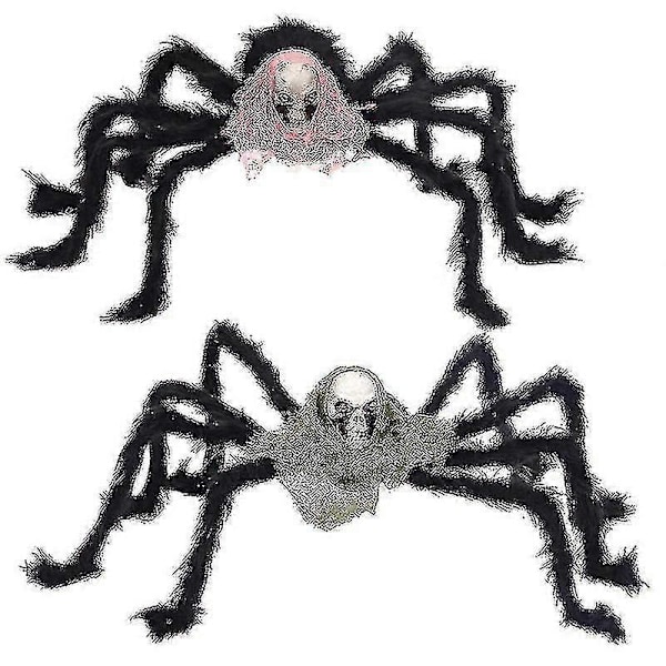 2 kpl Halloween-hämähäkkikoriste, kauhu-luurankopila, pilailuväline, juhlatarvikkeet -JRDG