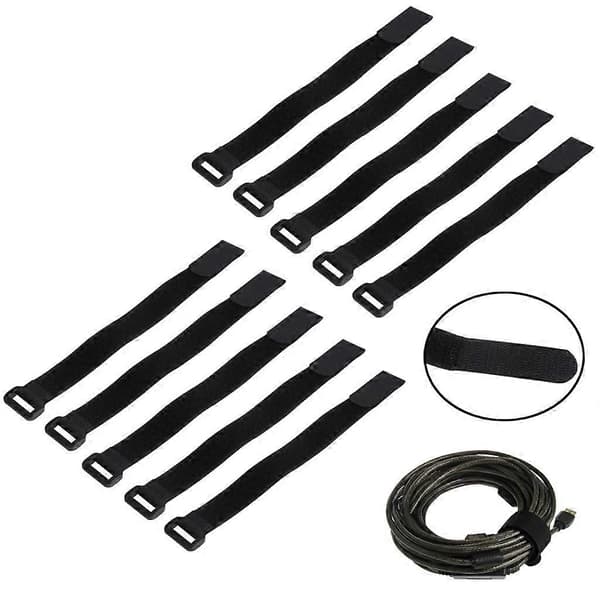 10 st 30x2cm Stark RC-band för batteri, återanvändbar, halkfri, blå